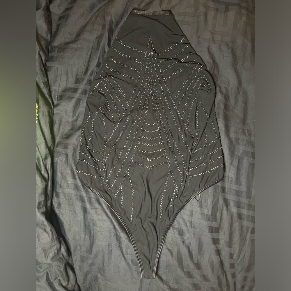 NWT Beaded mesh bodysuit